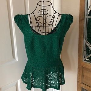 Beautiful green lace top